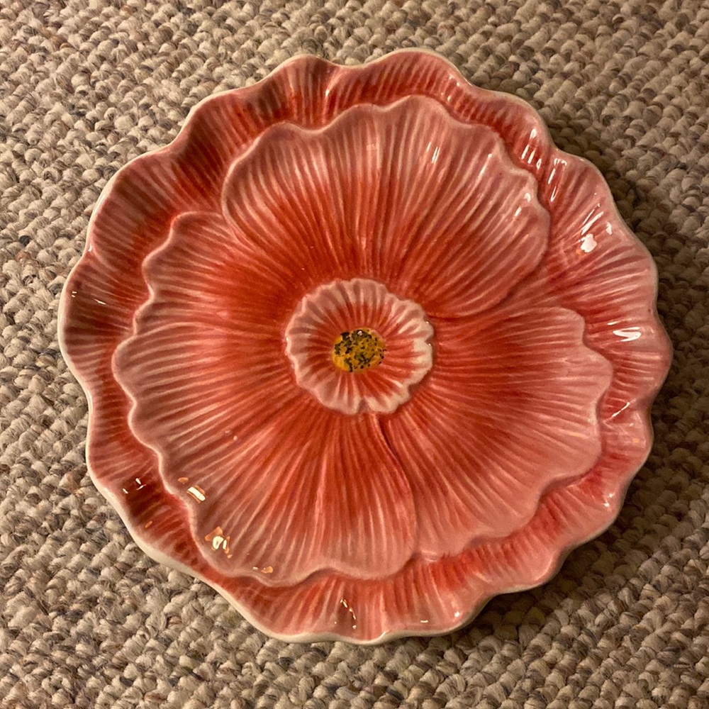 COPY - Certified International Pink Flower Plate 3 D Blossom